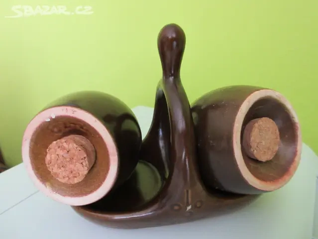 Slánka, cukřenka, džbán, lázeňské pítko - keramika. - 3