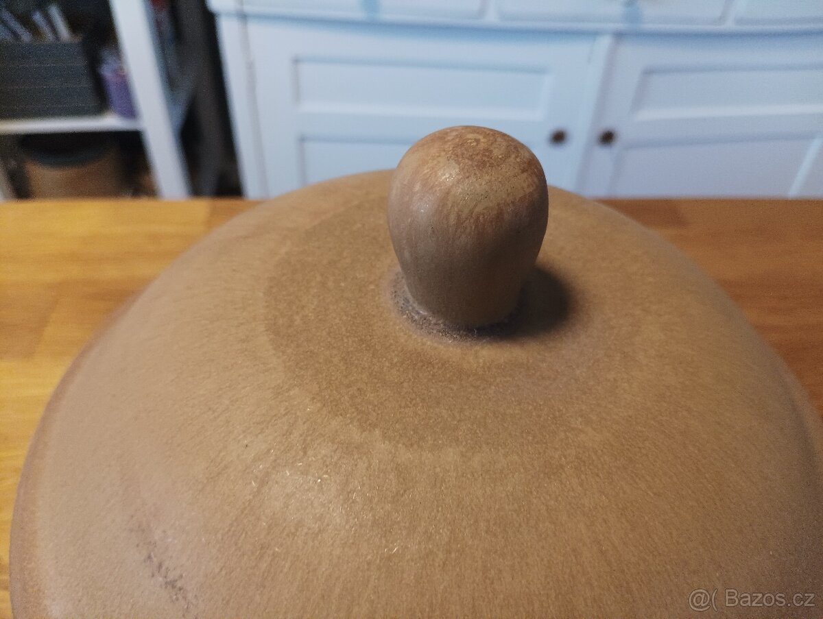 KAMENINOVÝ STOLNÍ HRNEC NA ZBYTKY Z JÍDLA RHODA CERAM FRANCI - 3