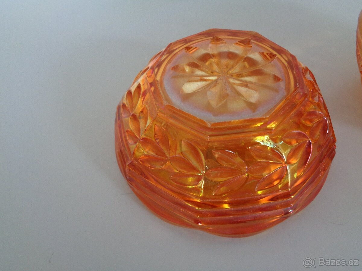 2 oranžové skleněné misky - 3