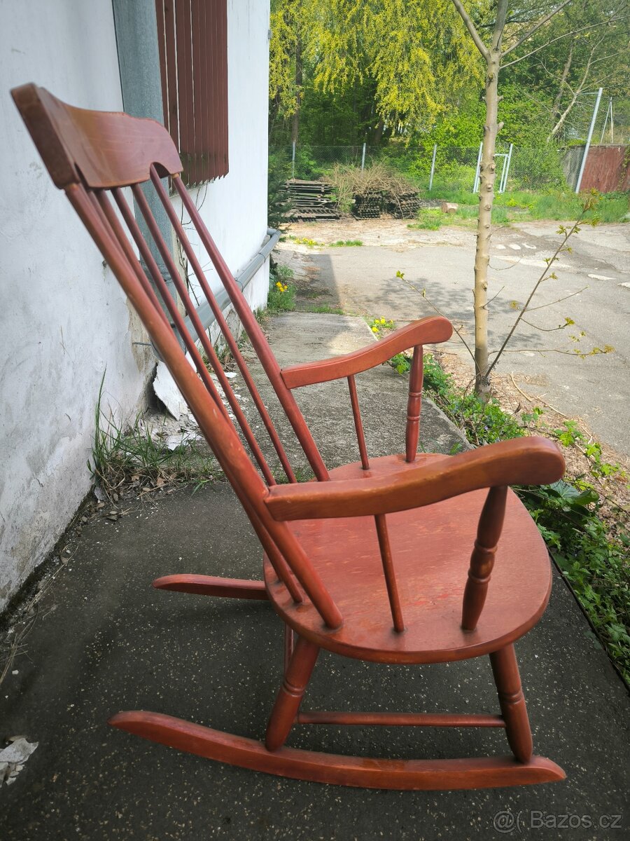 Houpací křeslo skandinávský styl - dřevo - 3