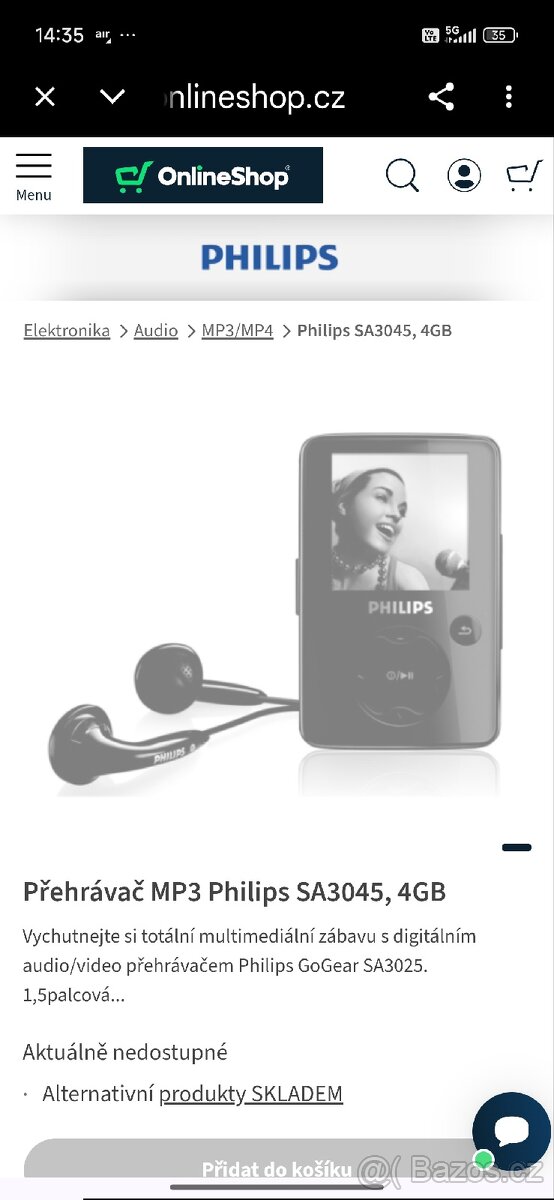 MP 3 přehrávač Philips 6×4 cm - 3