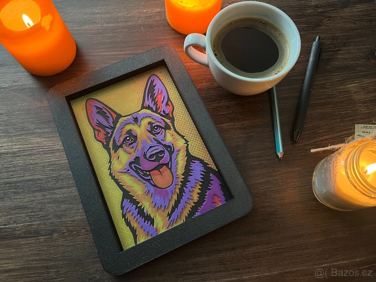 Německý ovčák - 3D tištěný obraz - 3