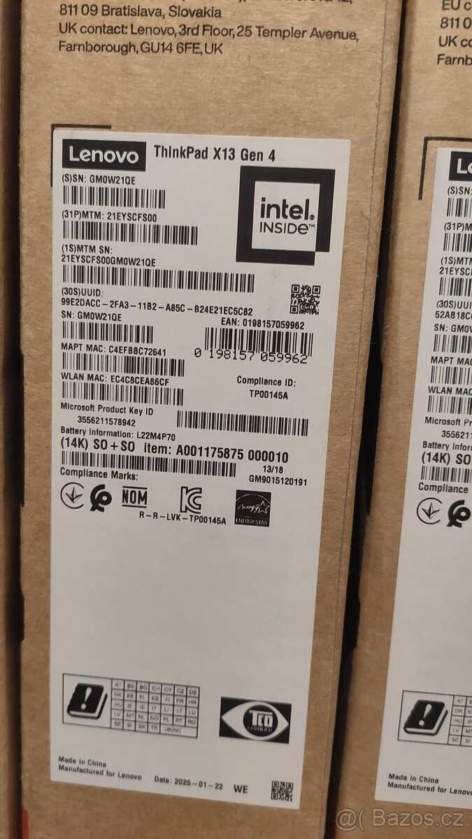 Lenovo Thinkpad X13 gen 4, i5-1345u, 32GB, 512GB, W11p Nový - 3