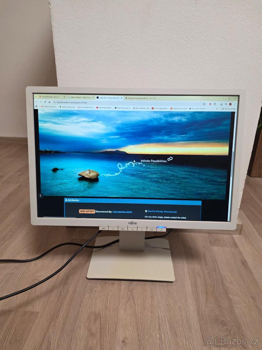Fujitsu B22W-6 LED 22" DVI / HDMI / USB/DisplayPort bíly - 3