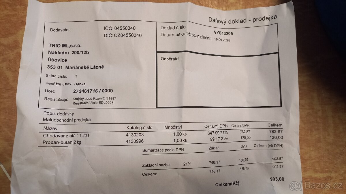 PB láhev 2kg plná-plomba, s dokladem, Mariánské Lázně - 3