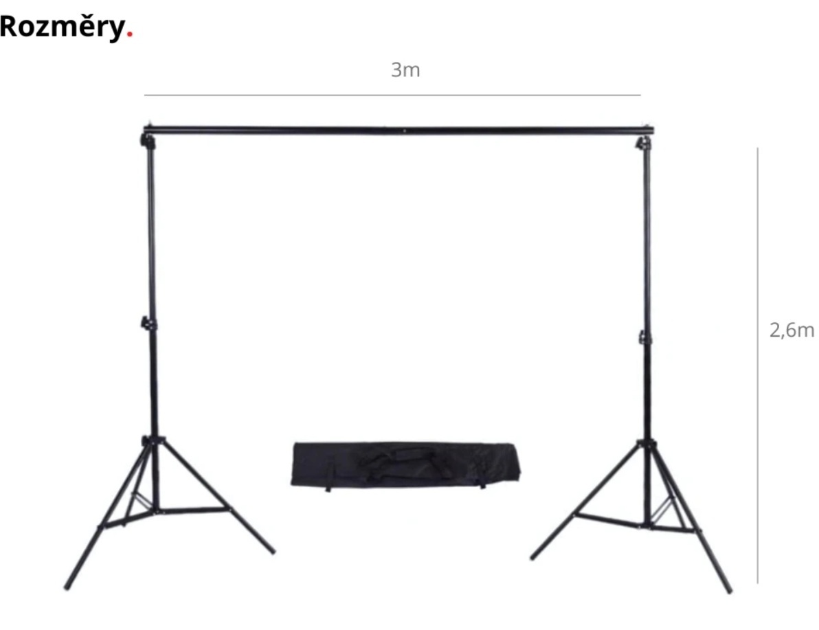 Fotopozadí (3- bílé, černé, zelené) + 2x softbox 90W - 3