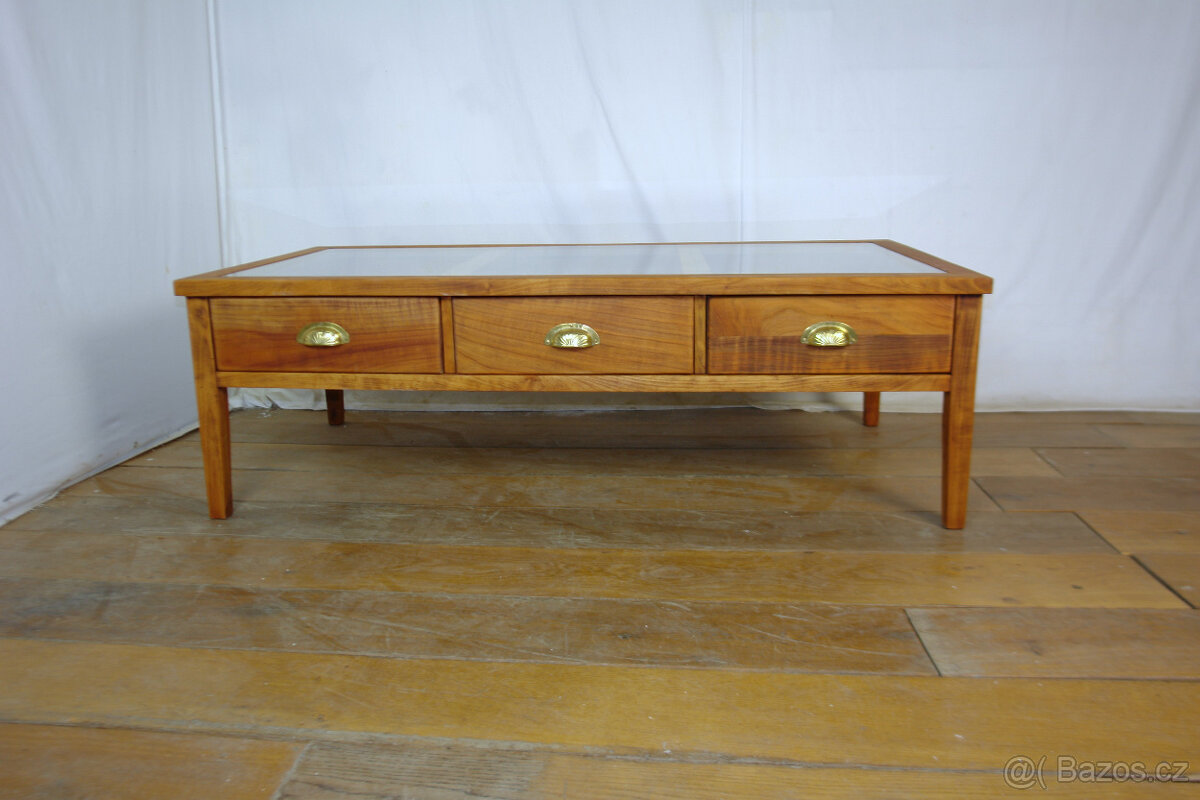 Konferenční stolek dřevo - sklo - 3