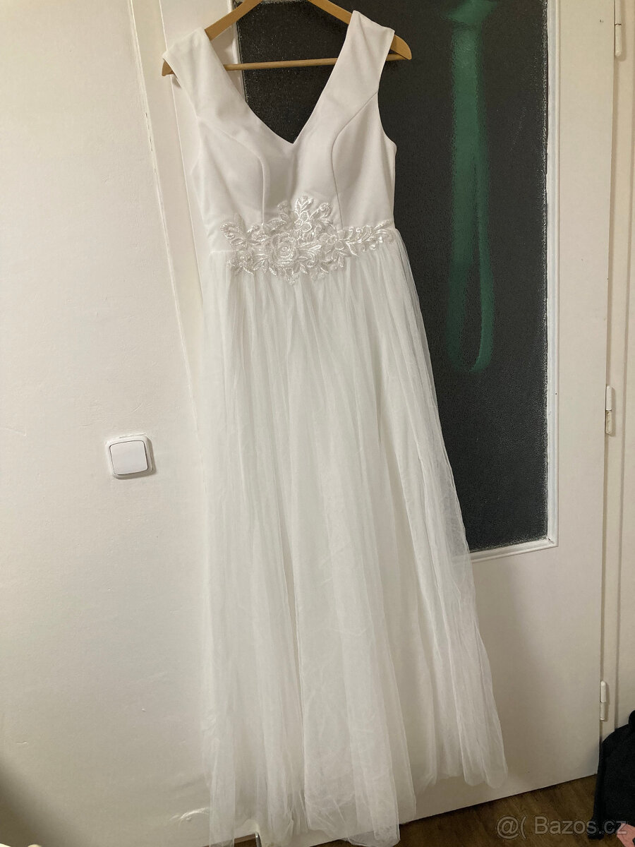 svatebí šaty vel 38 ivory white - 3