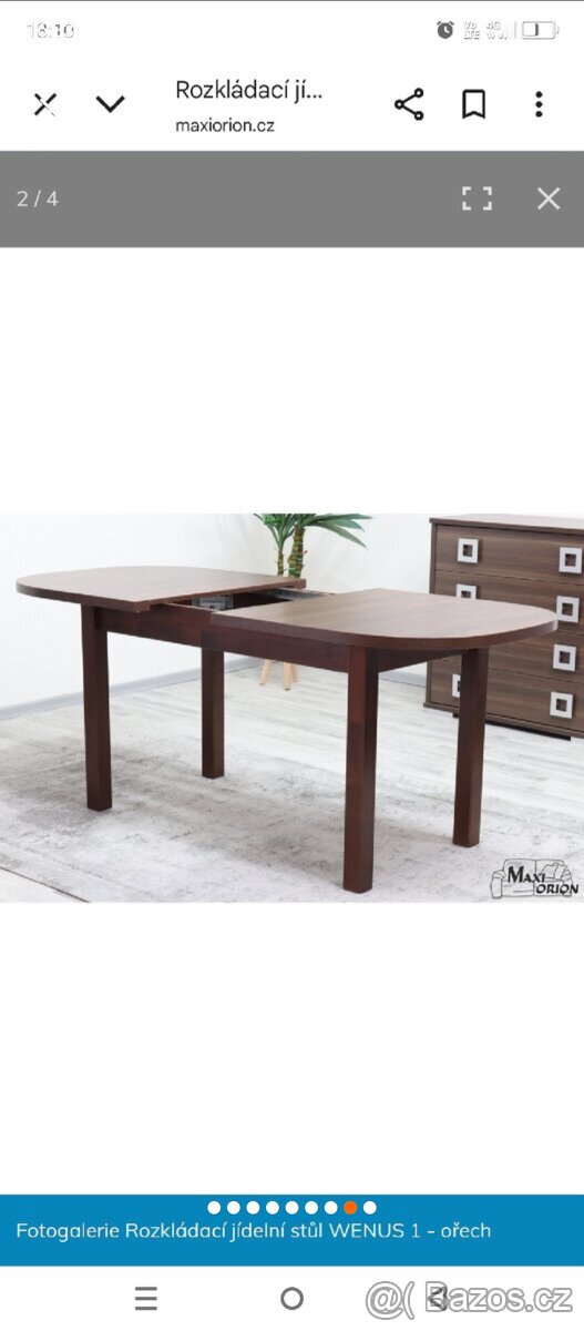 Jídelní rozkládací stůl olše délka 160-200cm - 3