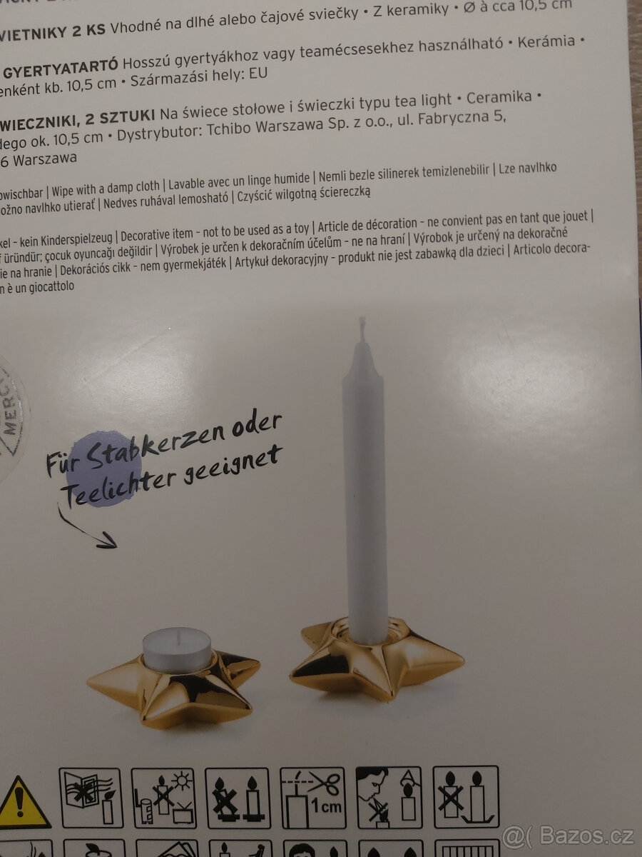 Svícny keramické zlaté - 3