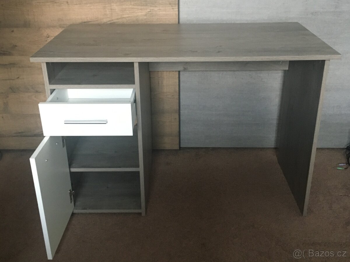 Psací stůl 60x110 bílá/beton - 3