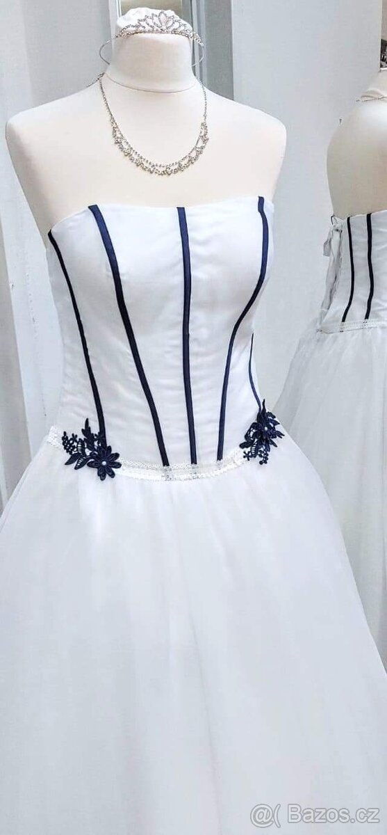 MODRO-BÍLÉ svatební šaty - 3