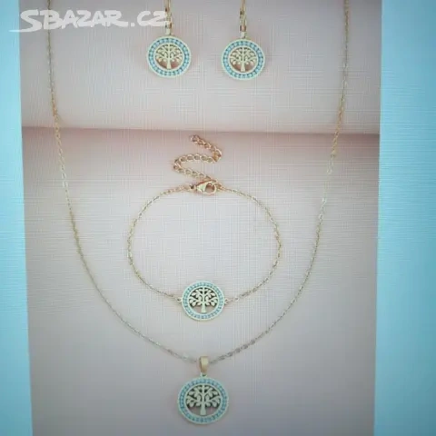 Set náušnice+řetízek s přívěškem+náramek - 3
