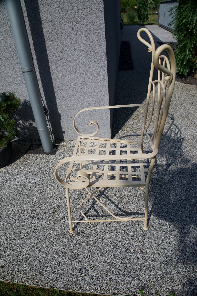 kovová židle béžová IRONART - 3