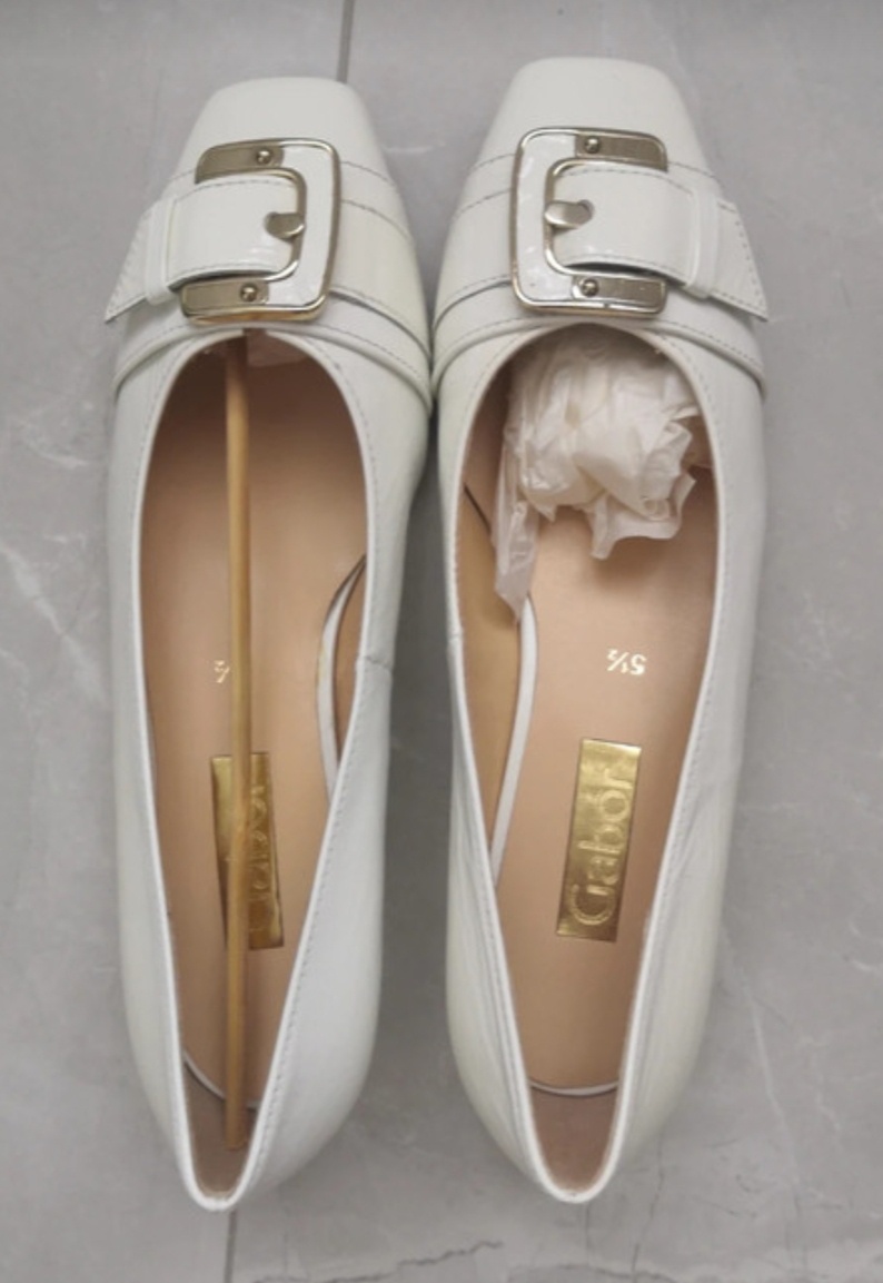 Bílé lakované baleríny, vel. 38,5 - 3