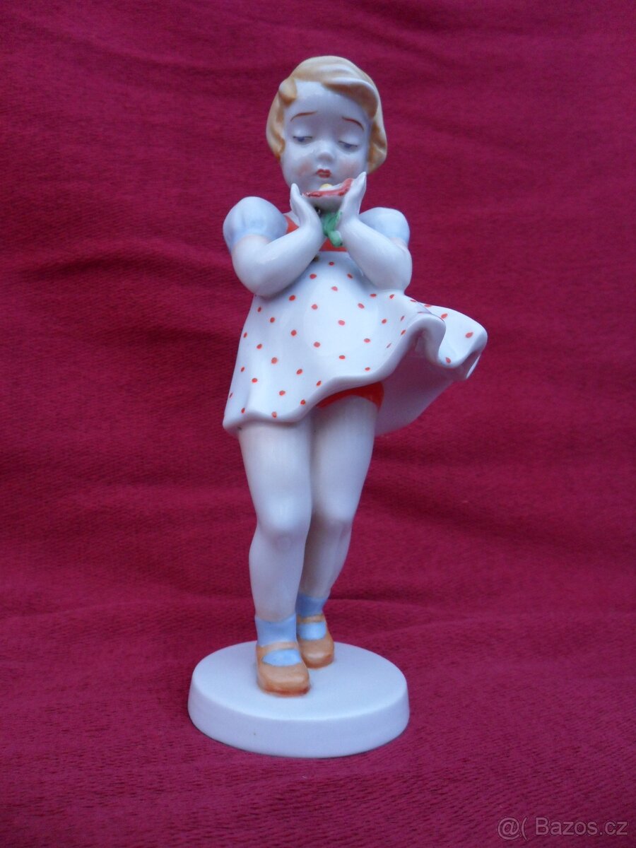 Dívka s kytičkou,17cm,Gebr.Metzler-Ortloff. - 3