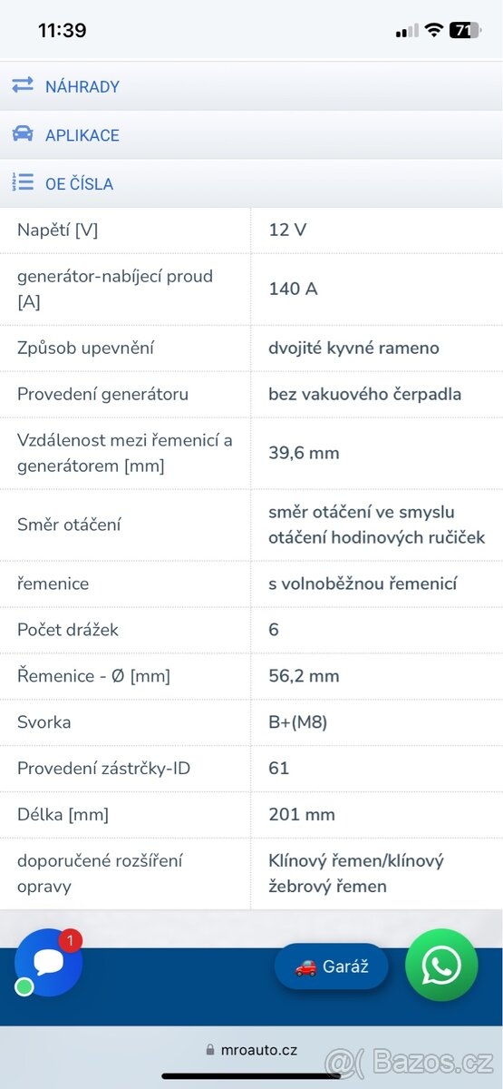 Alternátor 1.9Tdi 66kw - 3