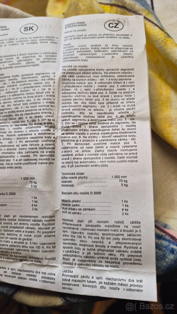 Střešní nosič OCT I - 3
