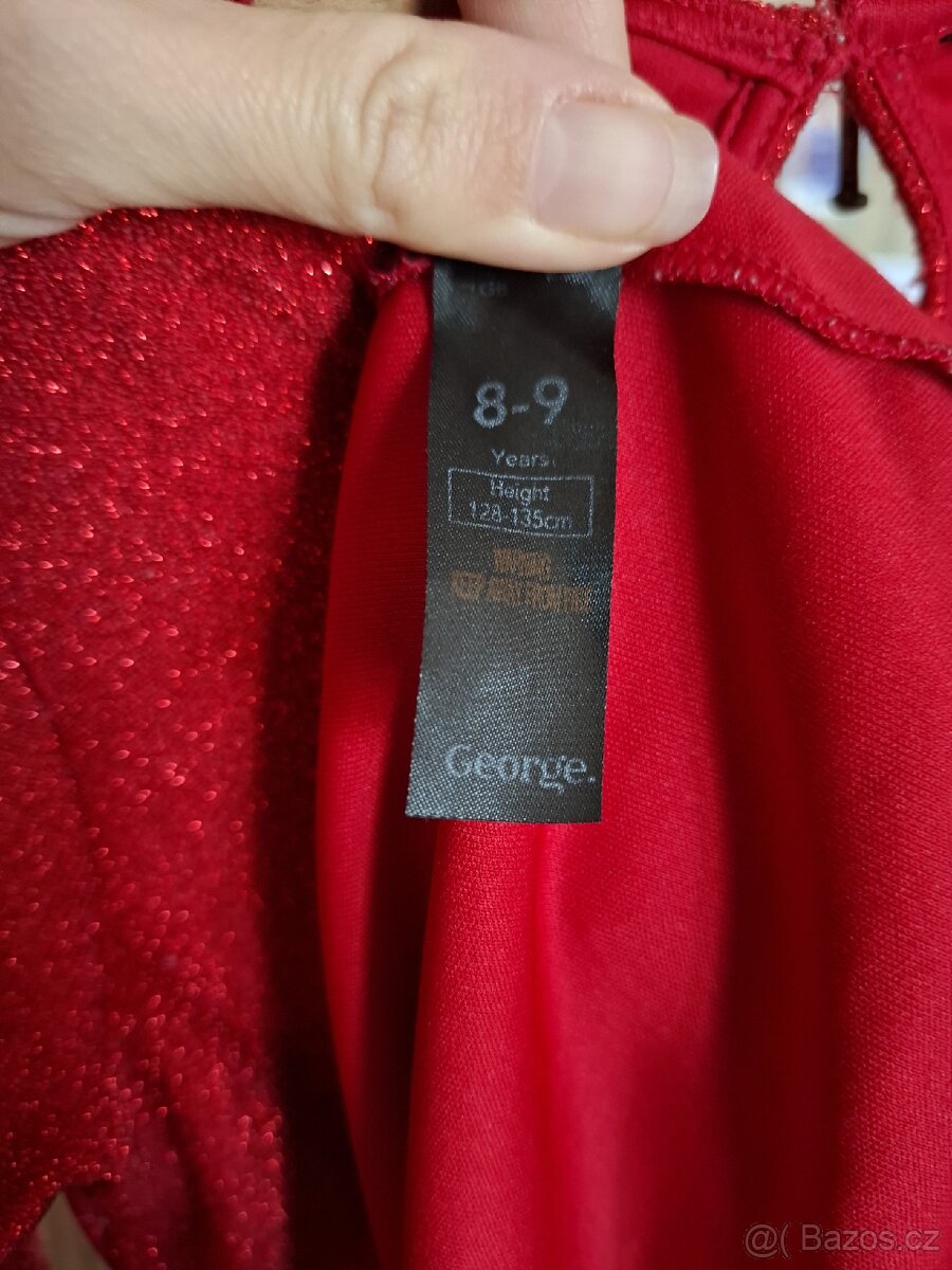šaty červené 134/140 - 3
