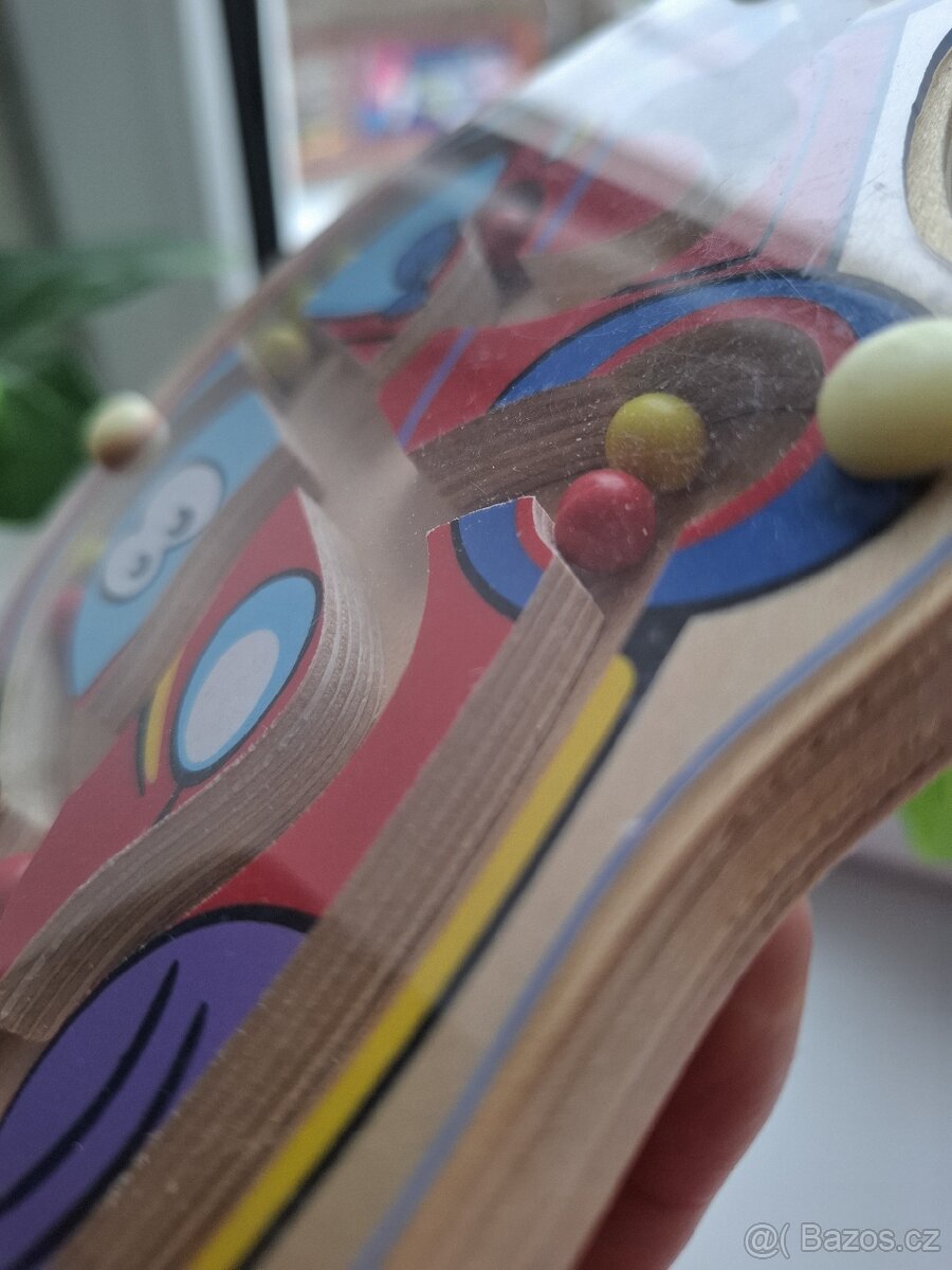 VIGA, Dřevěný kuličkový labyrint - auto - 3