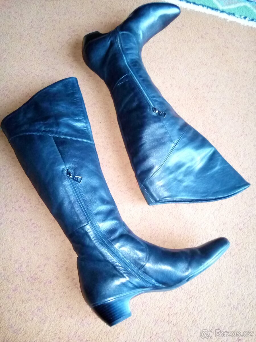 Dámské kožené vysoké boty - 3