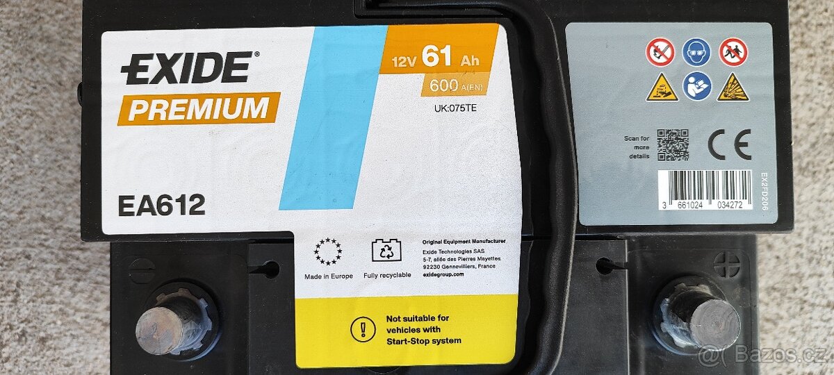 Autobaterie Exide 61Ah - 3