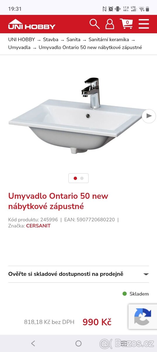 Zapustné umyvadlo Ontario 50 - 3