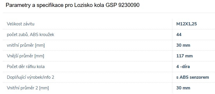 sada zadních nábojů s ložiskem pro ABS Fiat - 3