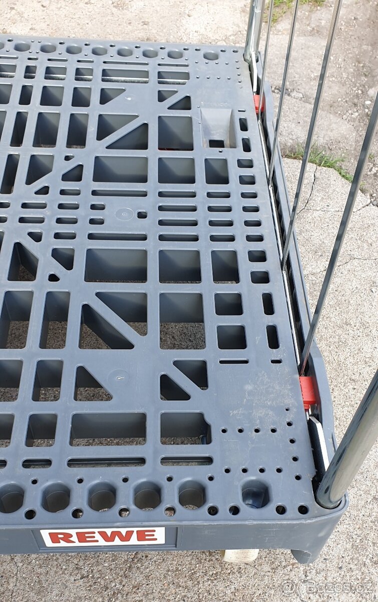 Pojízdný skládací rollkontejner s bočními mřížkami do 500 kg - 3
