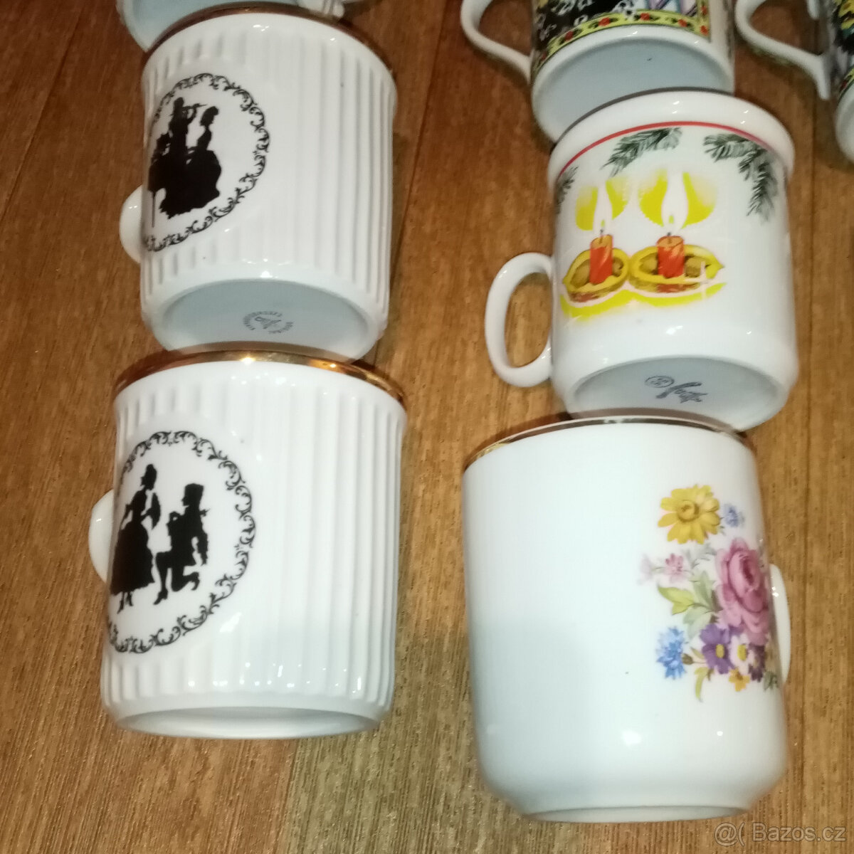 Prodám staré české porcelánové hrnky a skleněné půlitry 0,3l - 3