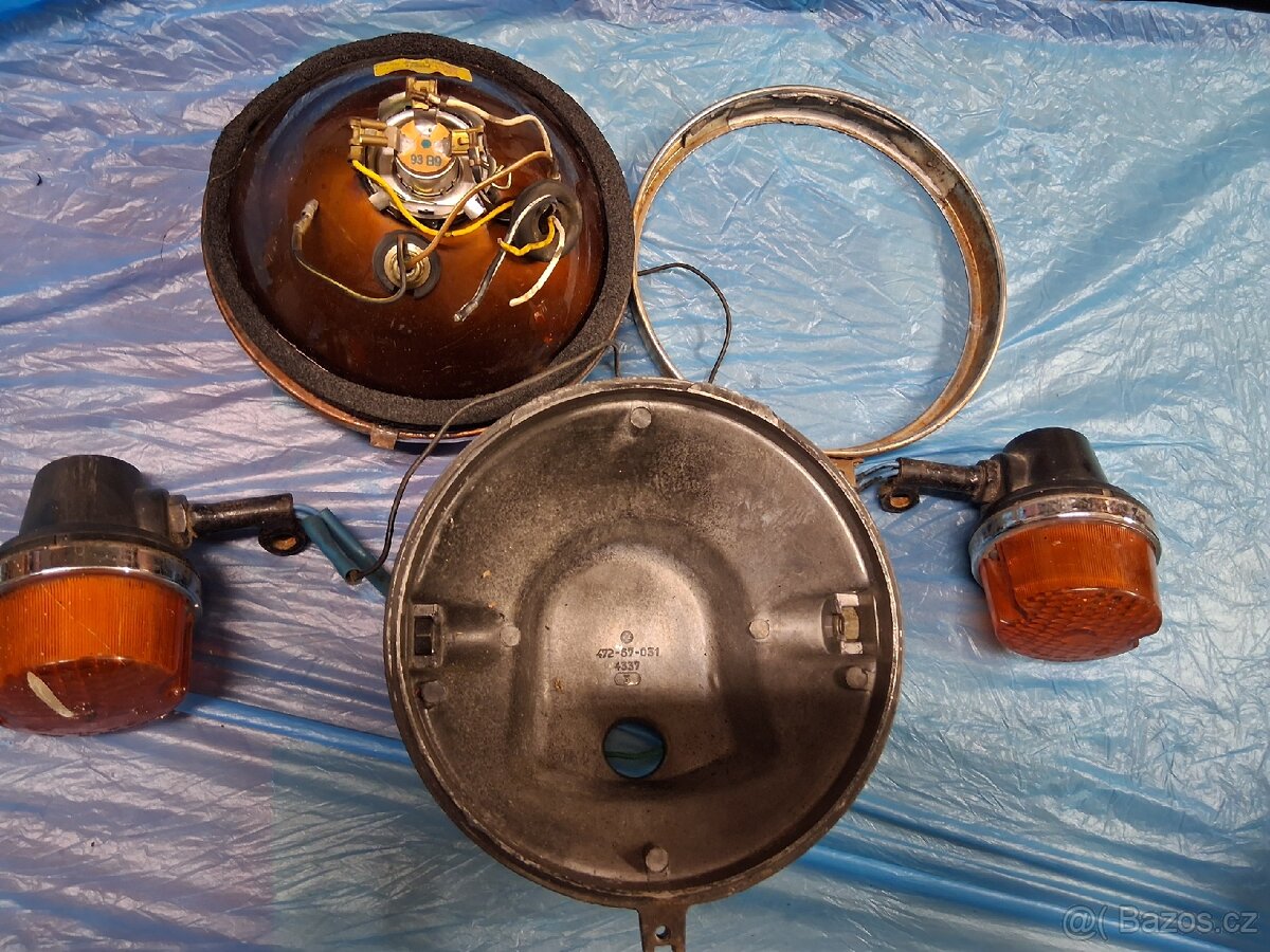 Jawa čz přední hliníkové světlo a blinkry - 3