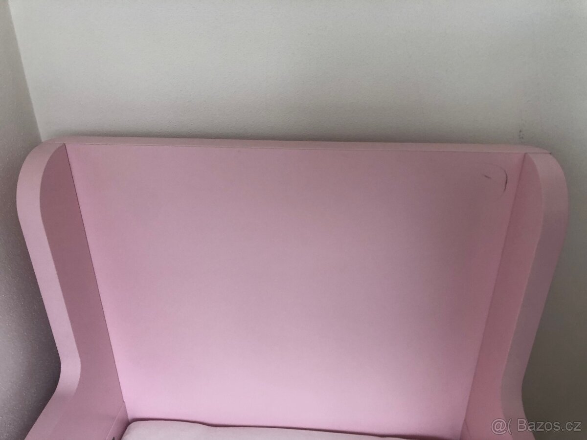 IKEA BUSUNGE Rozkládací dětská postel - růžová 80x200 - 3