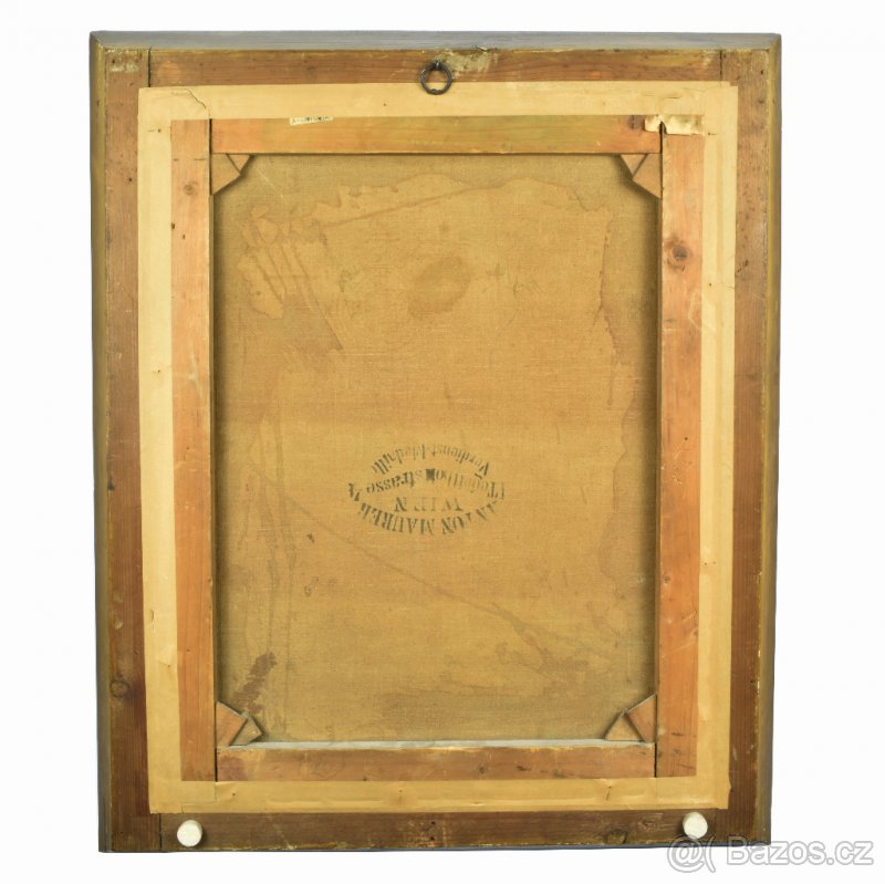 Starožitný obraz , olejomaľba obd. biedermeier - 3