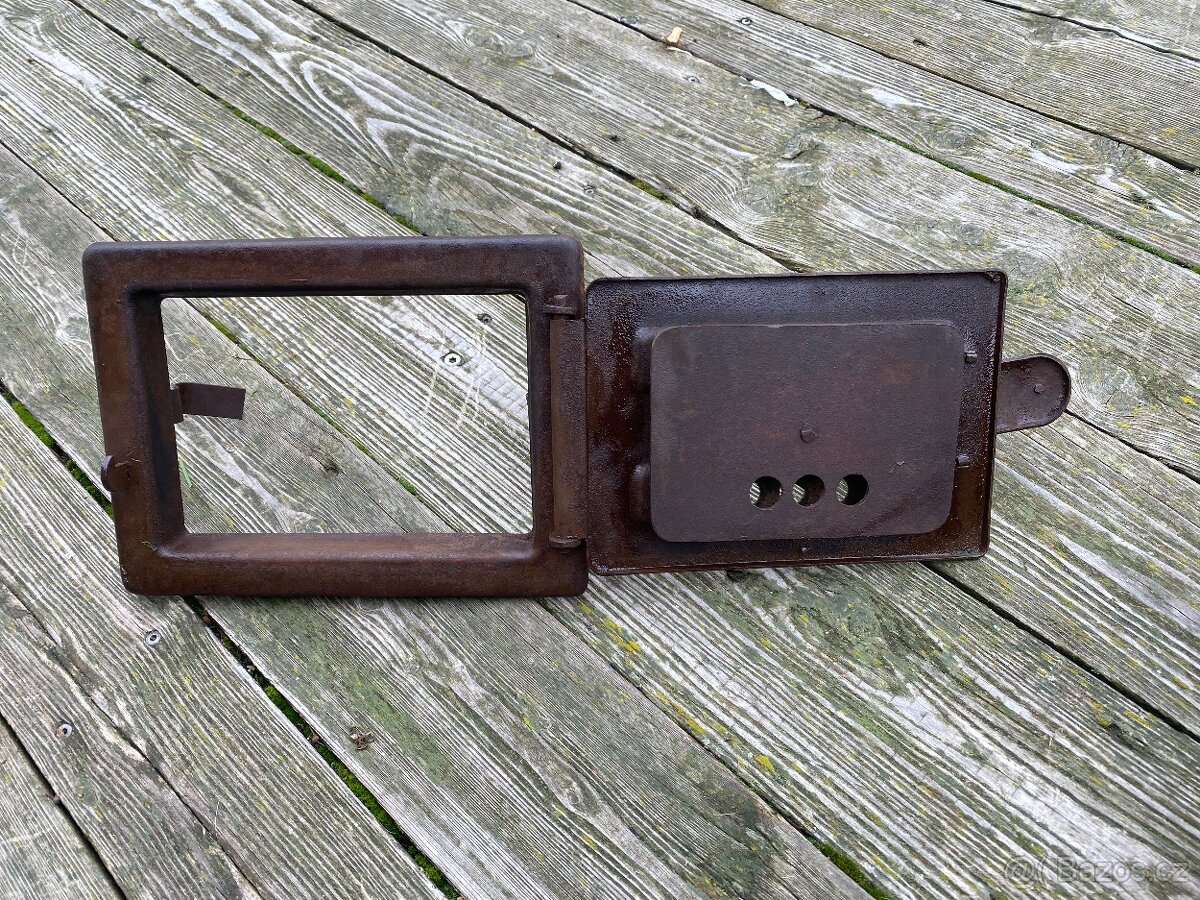 kamna stará kamna pec komponenty dvířka popelník - 3