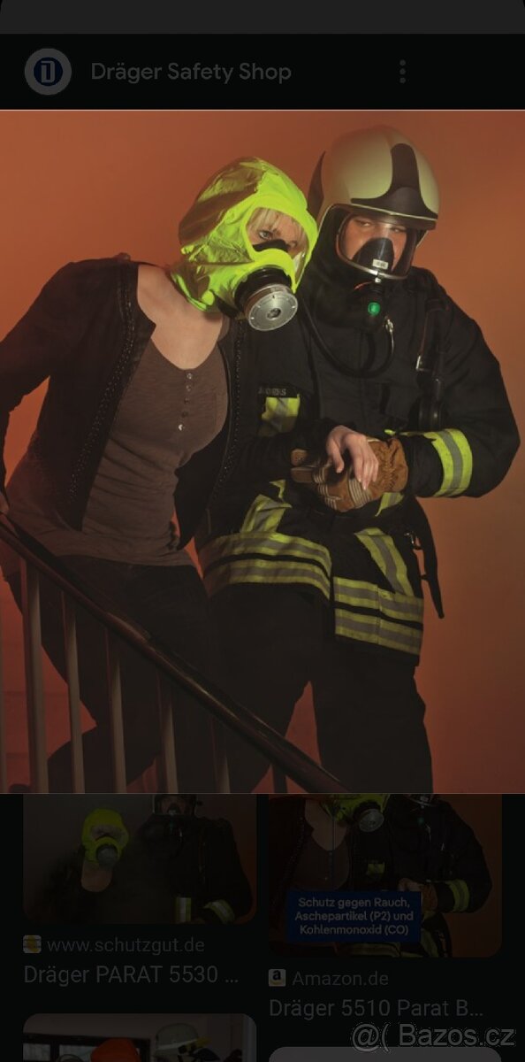 DRÄGER PARAT 5520 úniková, vyváděcí maska s kuklou - Nová - 3