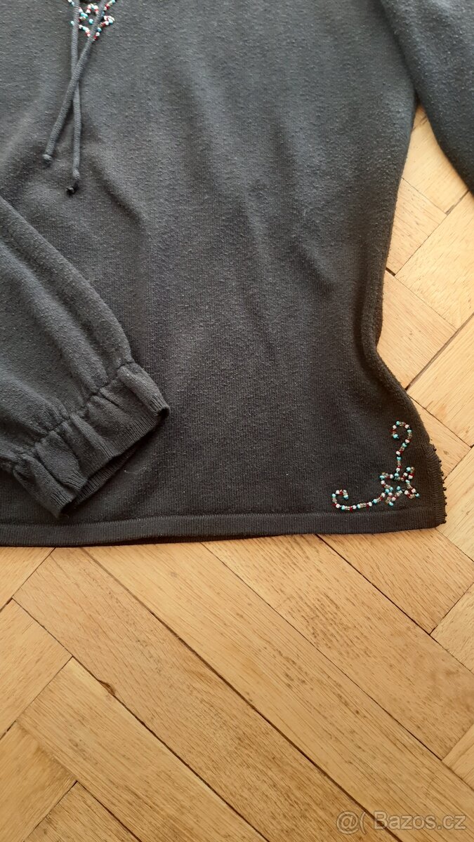 Černý svetřík vel. S, úplet - 3