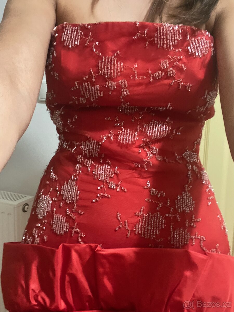 Nové společenské dlouhé hedvábné šaty maturitní ples - 3