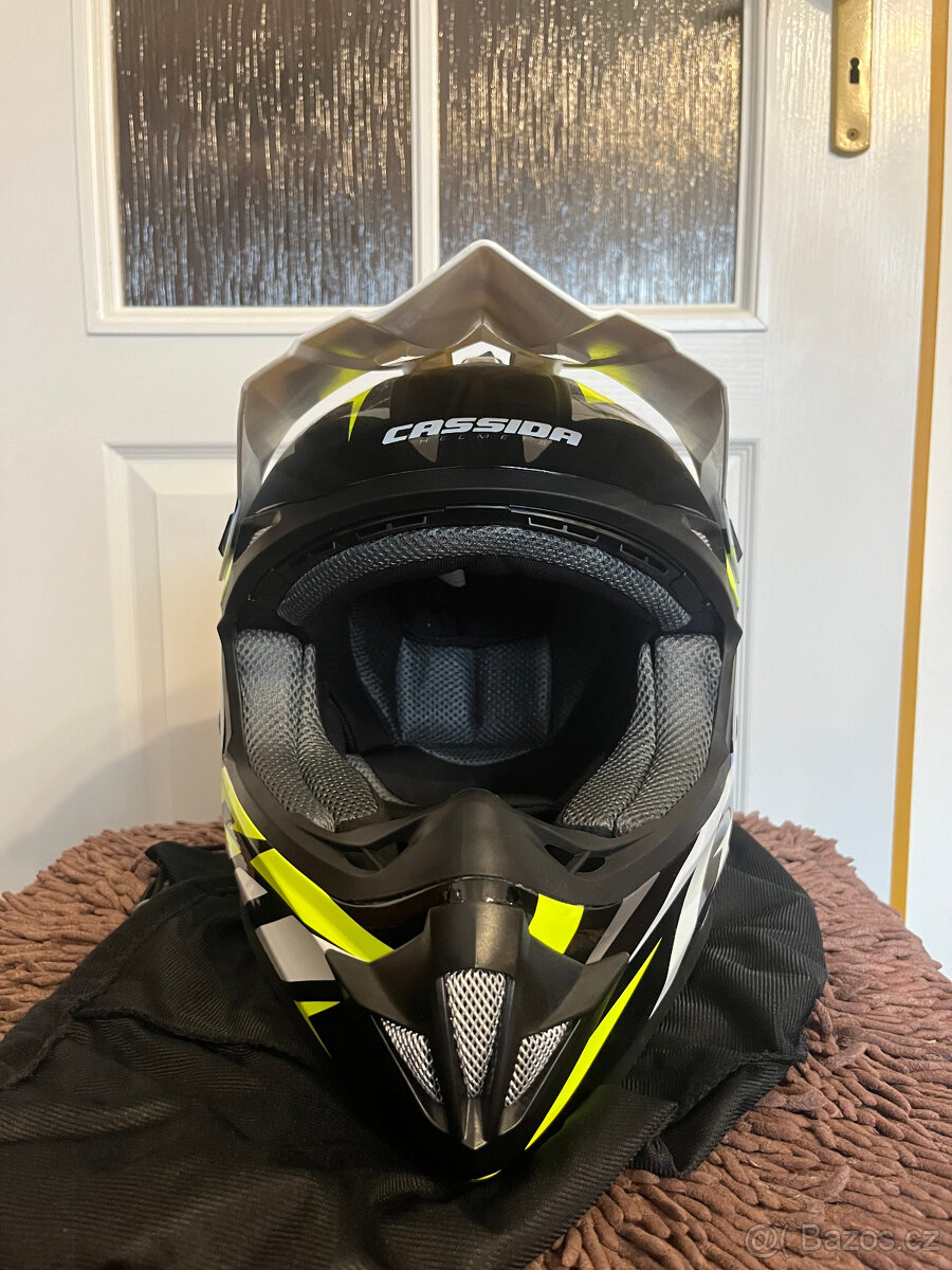 Motokrosová přilba Cassida Cross Cup Two bílo-černo-žlutá - 3