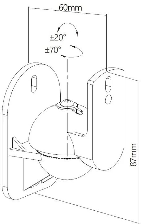 Držák na reproduktory na zeď, nastavitelný, sada 2ks, nové - 3