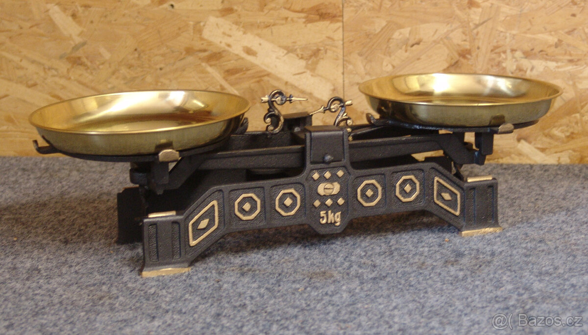 Starožitné váhy 5 kg + sada závaží - 3