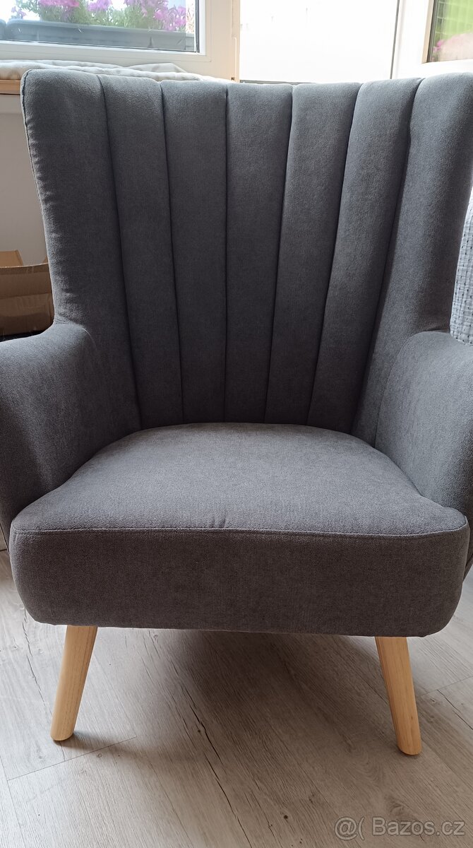 relaxační křeslo ušák Edgar šedá - 3