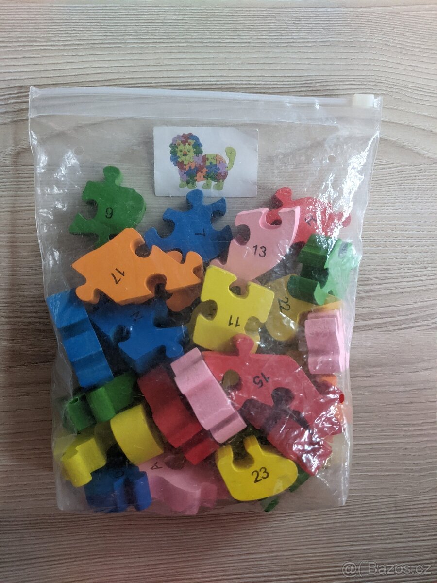 Vzdělávací dřevěné puzzle lev - 3