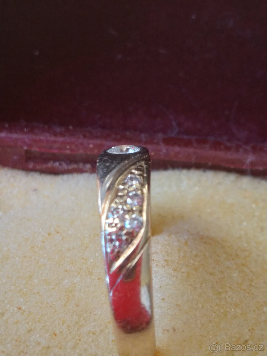 Prsten zlatý s brilianty - 3