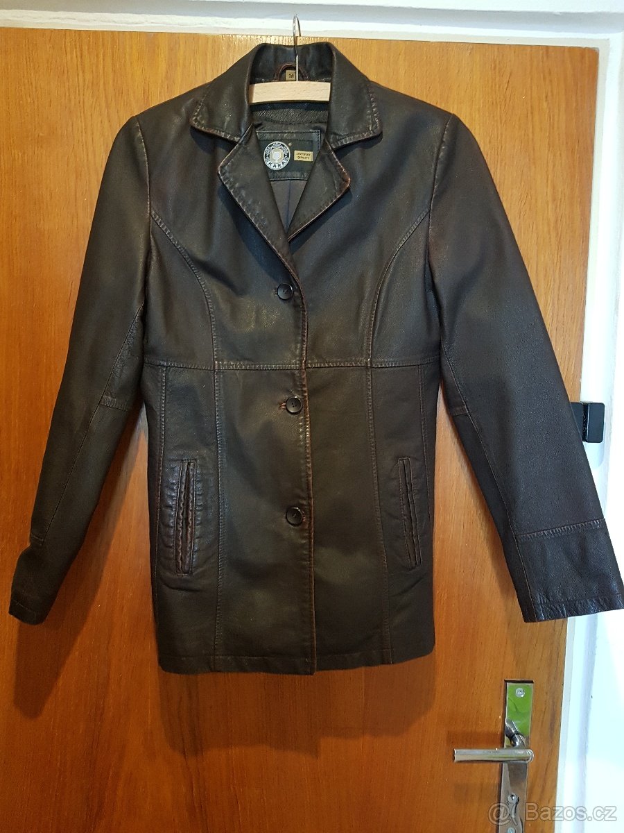 Dámské kožené sako KARA 38 vínové - 3