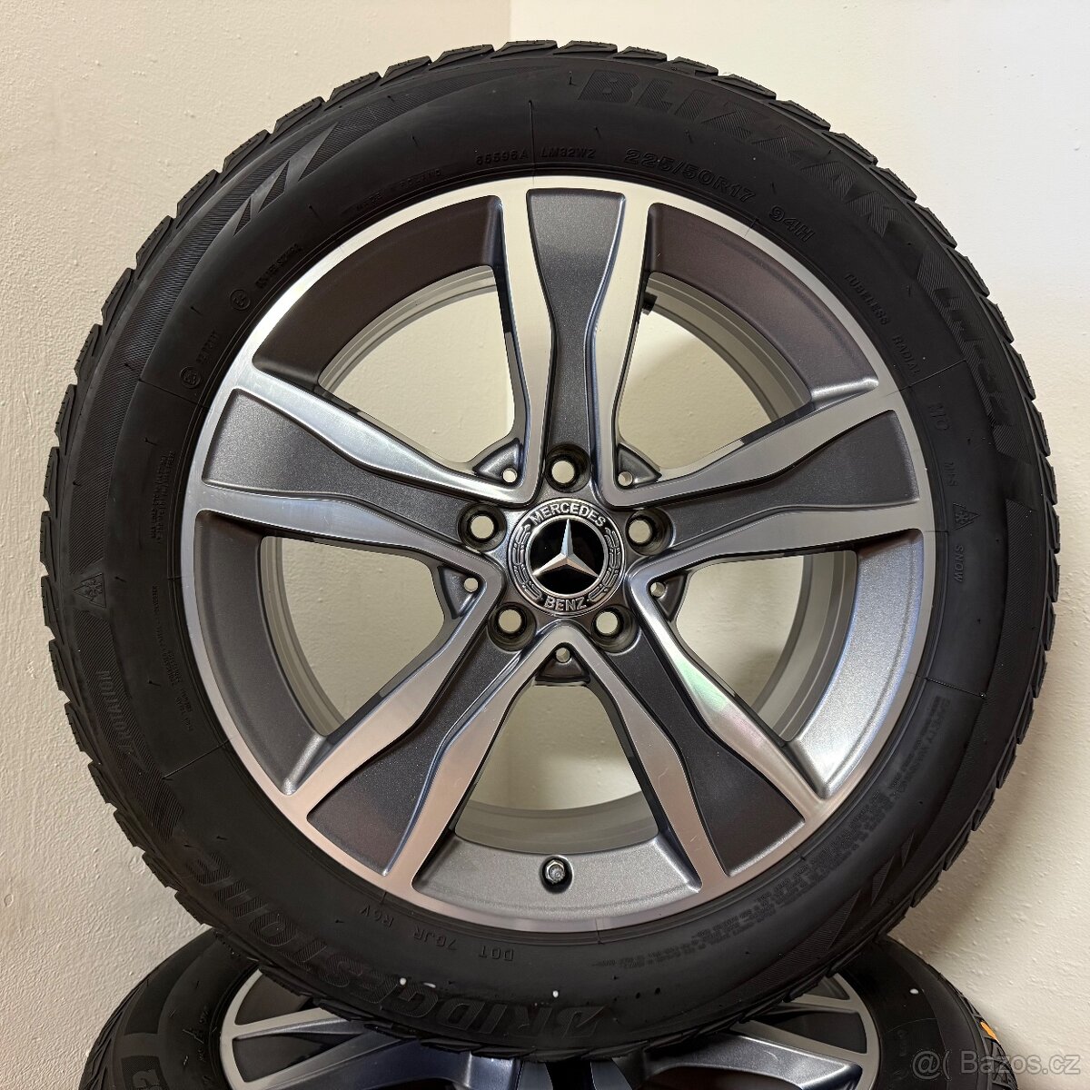 MERCEDES C W205 5x112 R17 ET48,5+ZIMNÍ 225/50R17 7,5/7mm - 3