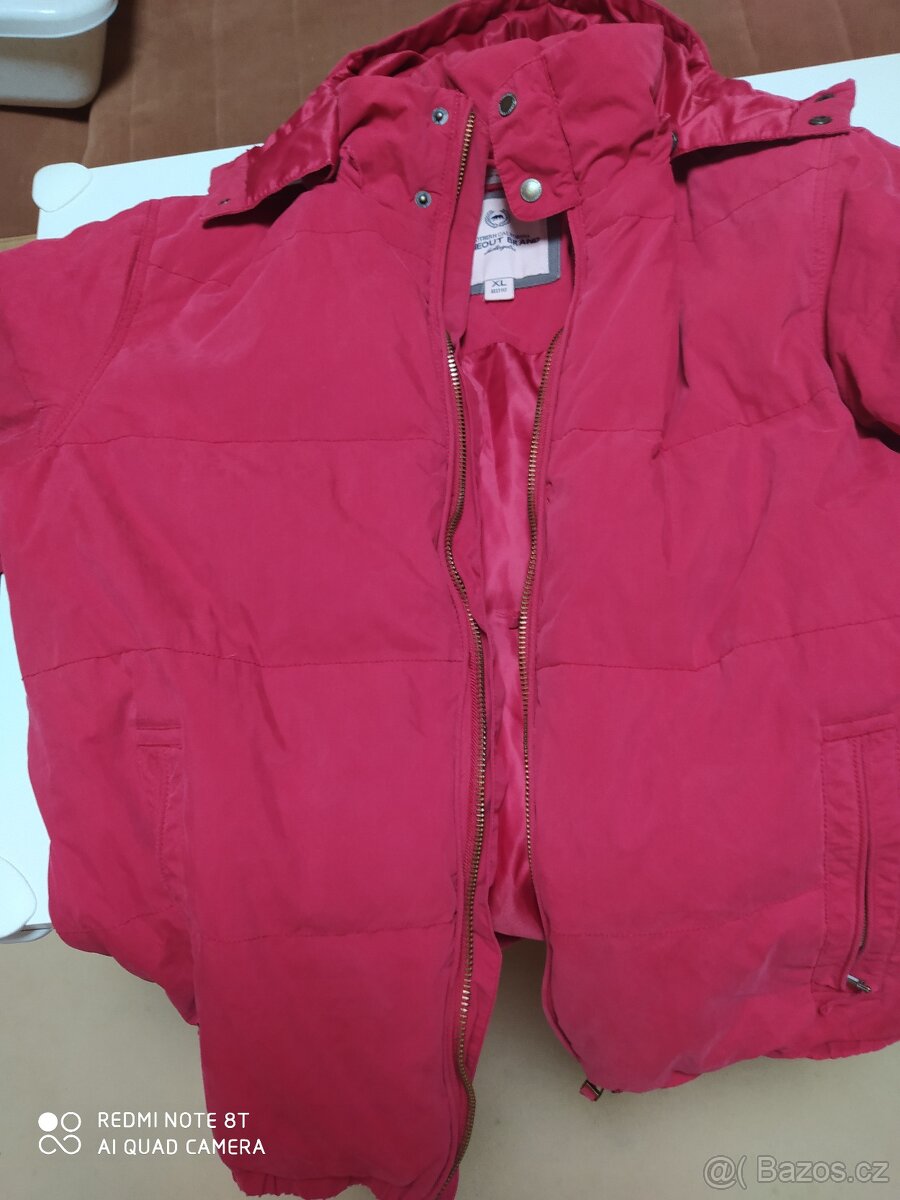 Pánská péřová bunda vel. XL, červená - 3