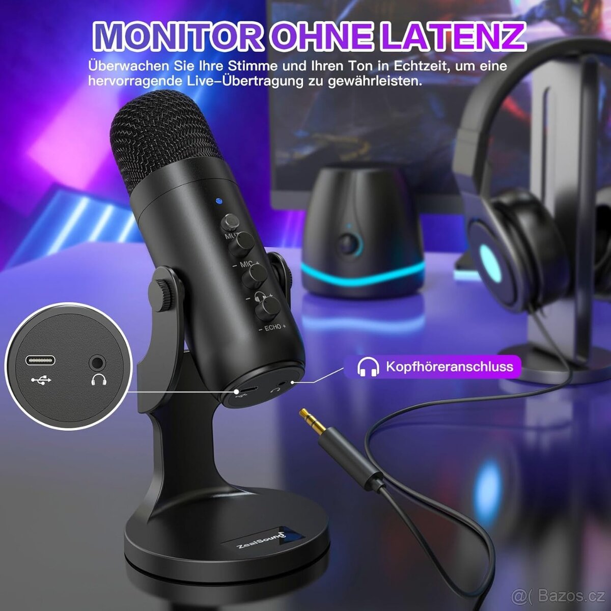 Nový studiový mikrofon pro streamování a hraní - 3