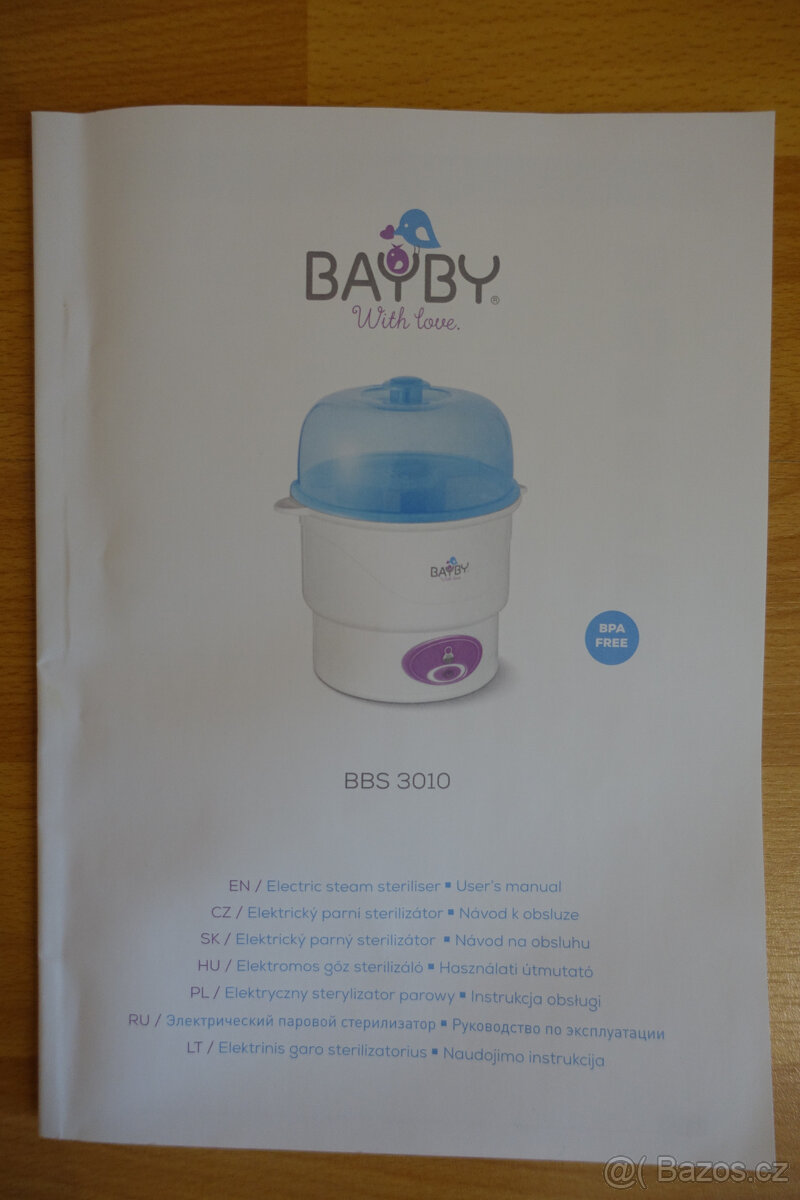 Elektrický parní sterilizátor značky BAYBY - 3