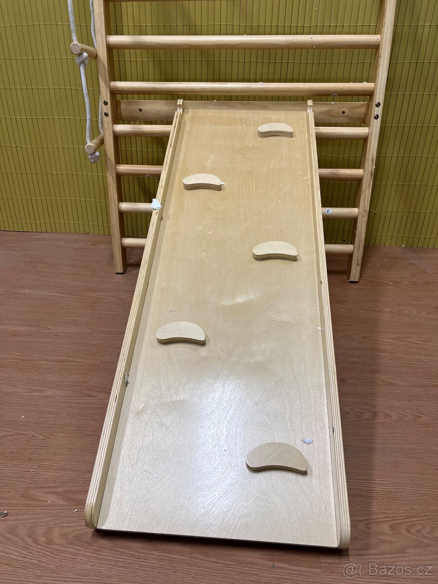 Perfektní dřevěná žebřina s doplňky – nová, nepoužitá, skvěl - 3