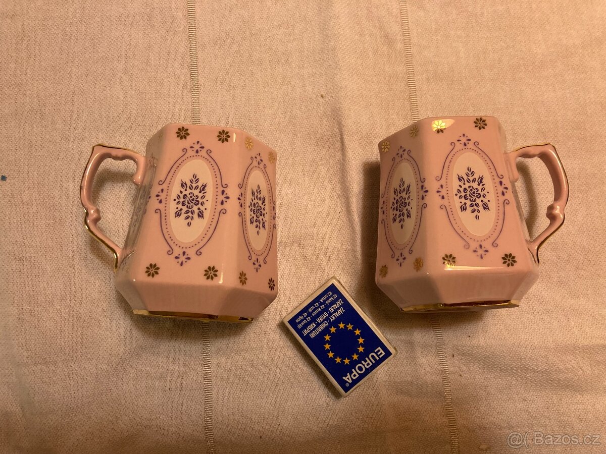 Sada 6ti hrnečků Jitka z růžového porcelánu - 3